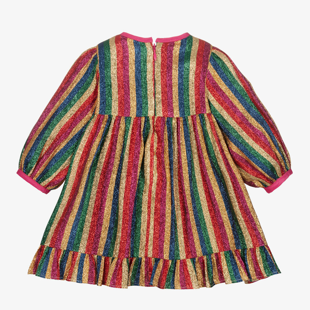 Stella McCartney Kids-Baby Girls Rainbow Glitter Stripe Dress | Childrensalon Outlet