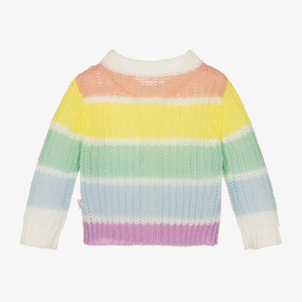 Stella McCartney Kids Baby Girls Rainbow Stripe Knit Cardigan