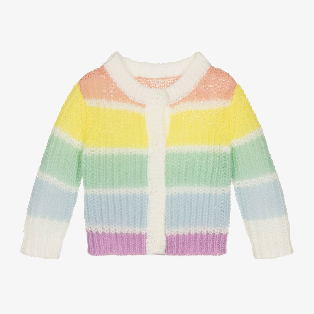 Stella McCartney Kids - Baby Girls Rainbow Stripe Knit Cardigan | Childrensalon