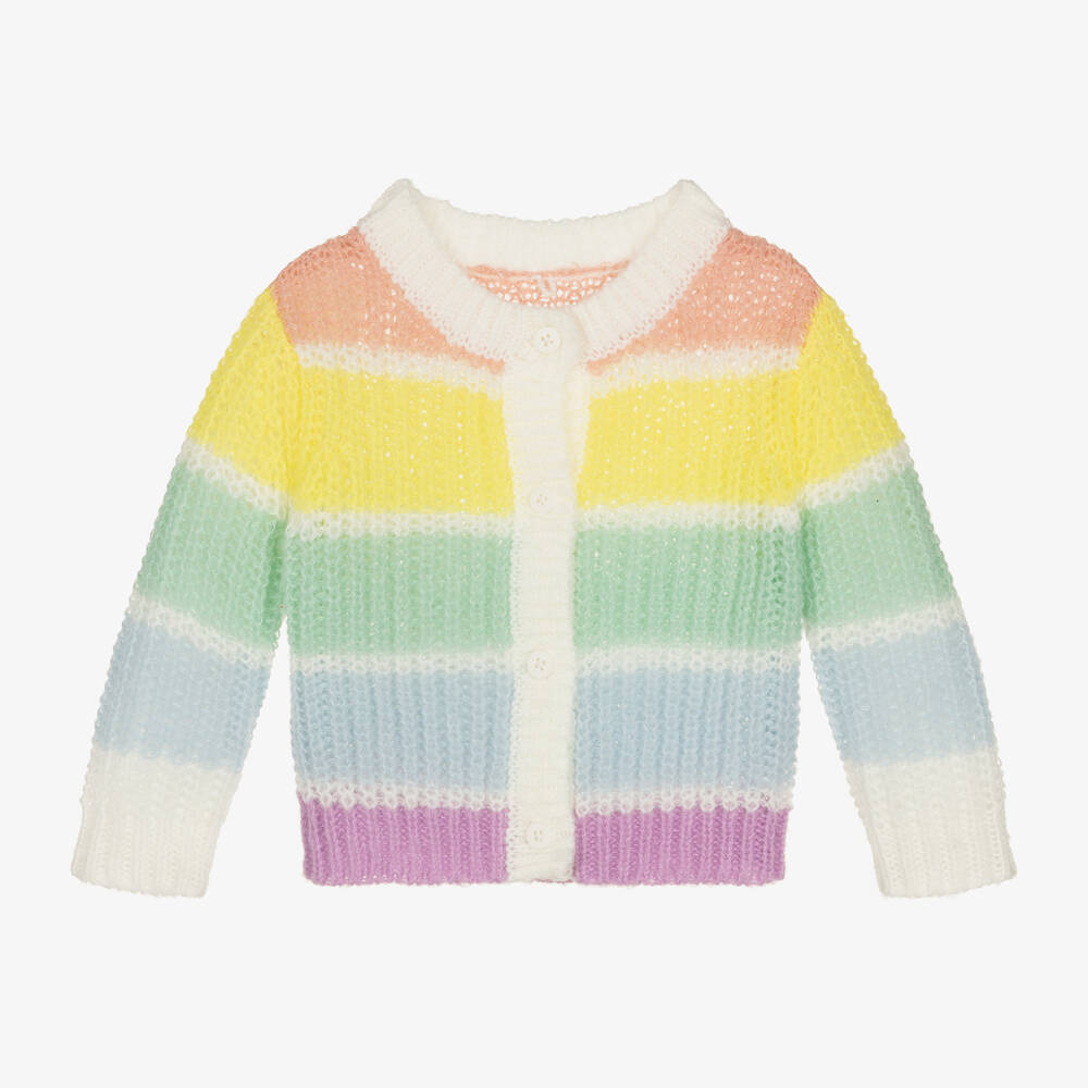 Stella McCartney Kids - كارديغان أطفال بناتي محبوك بألوان قوس قزح | Childrensalon