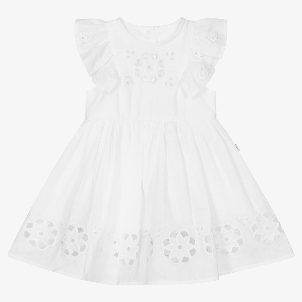 Stella McCartney Kids - Белое платье и трусики для малышек | Childrensalon