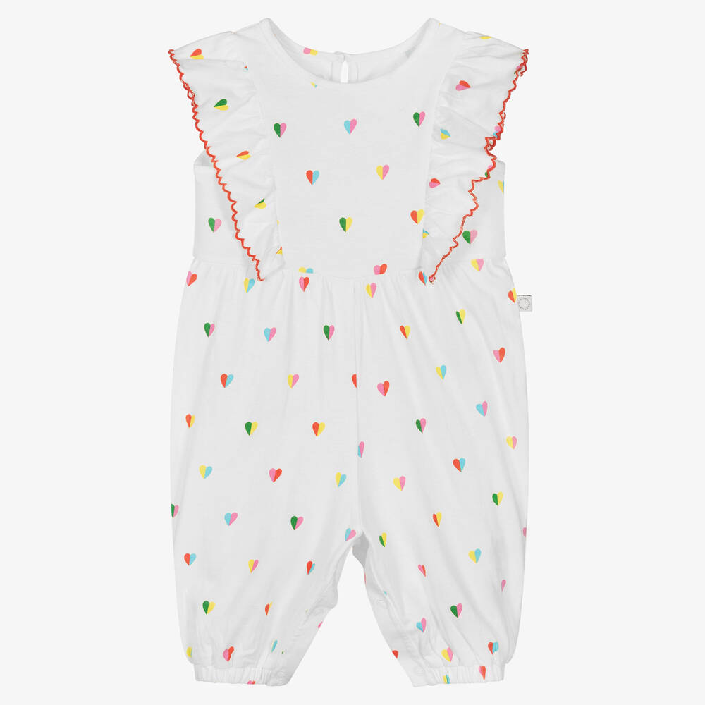 Stella McCartney Kids - Barboteuse blanche à cœurs | Childrensalon