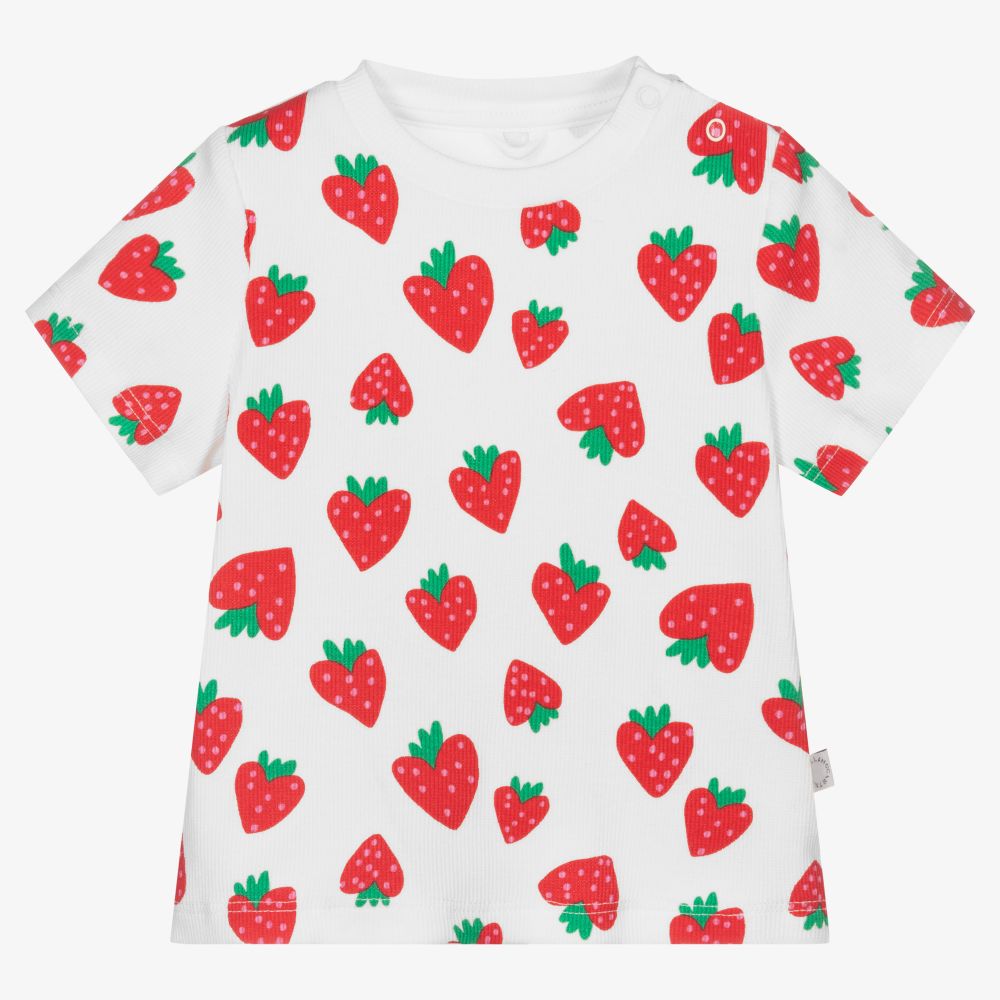 Stella McCartney Kids - Кремовая хлопковая футболка для малышек | Childrensalon