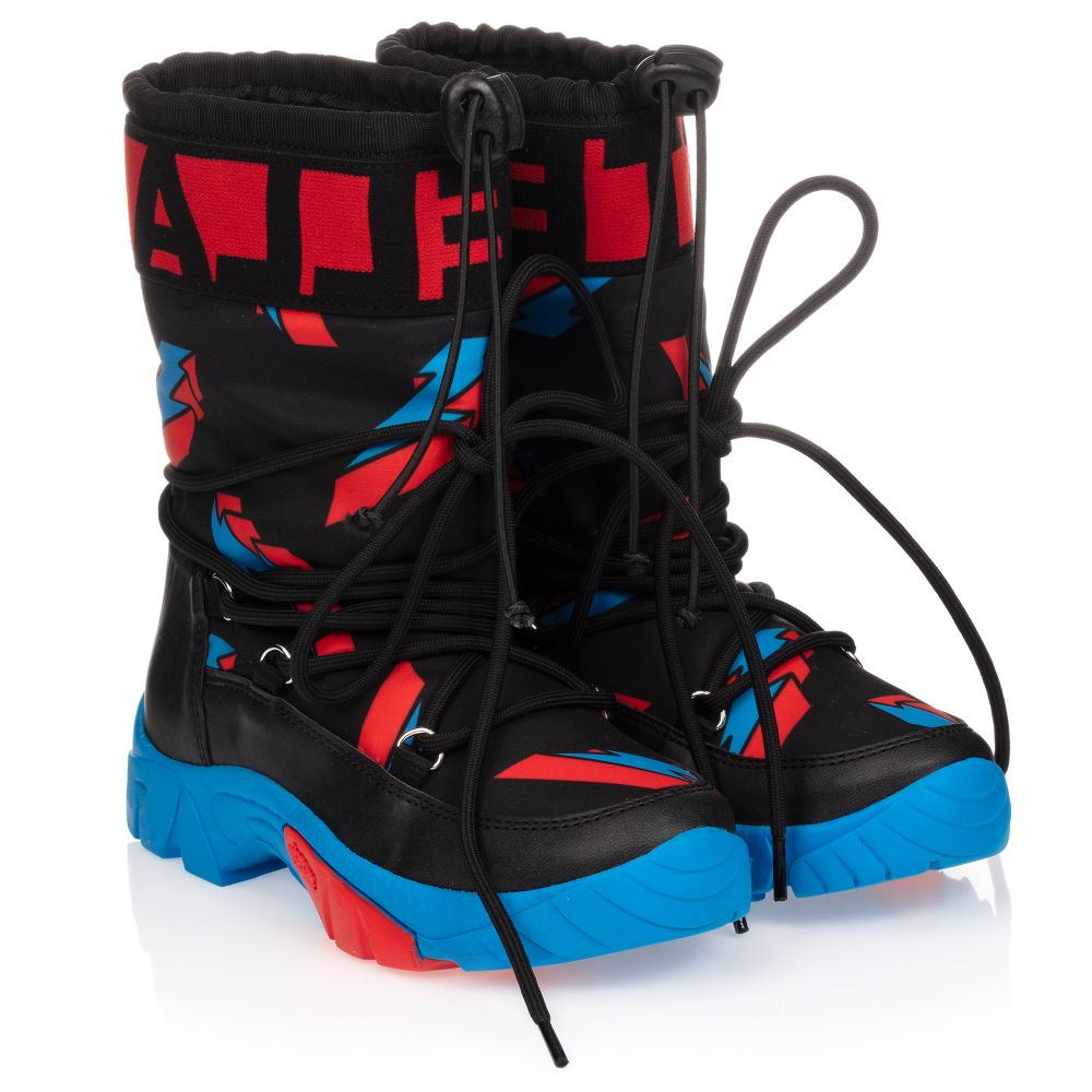Stella McCartney Kids Ski Wear Capsule - Bottes de neige noires et bleues | Childrensalon