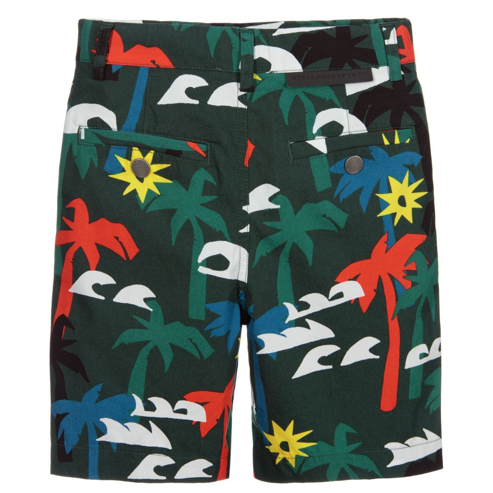 Stella McCartney Kids-Black Cotton Bermuda Shorts | Childrensalon Outlet