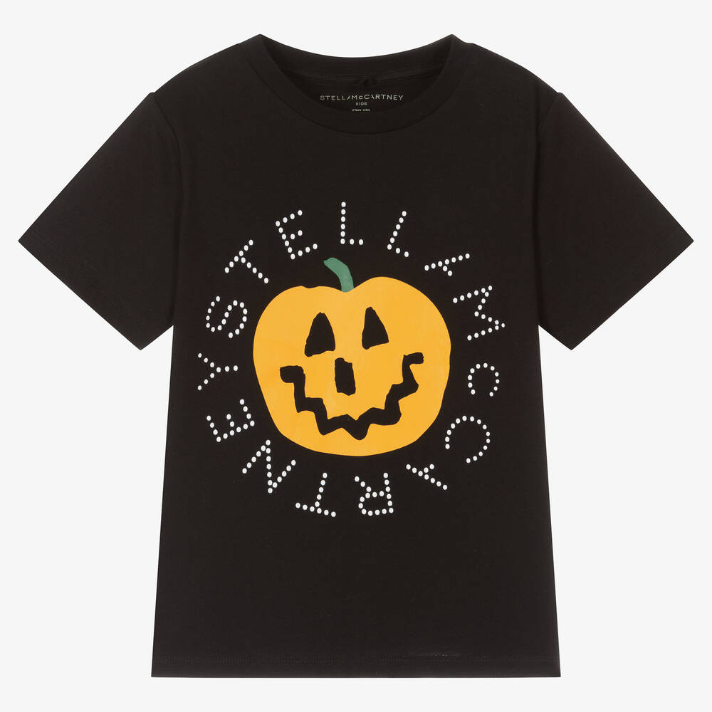 Stella McCartney Kids - Schwarzes Halloween-Bio-T-Shirt | Childrensalon