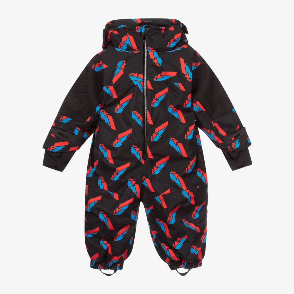 Stella McCartney Kids Ski Wear Capsule-Black Lightning Bolt Snowsuit  | Childrensalon Outlet