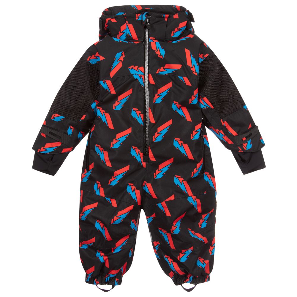 Stella McCartney Kids Ski Wear Capsule - أوفرول شتوي أطفال ولادي لون أسود، أزرق وأحمر | Childrensalon