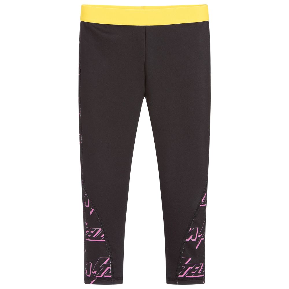 Stella McCartney Kids - Schwarze Logo-Sportleggins | Childrensalon