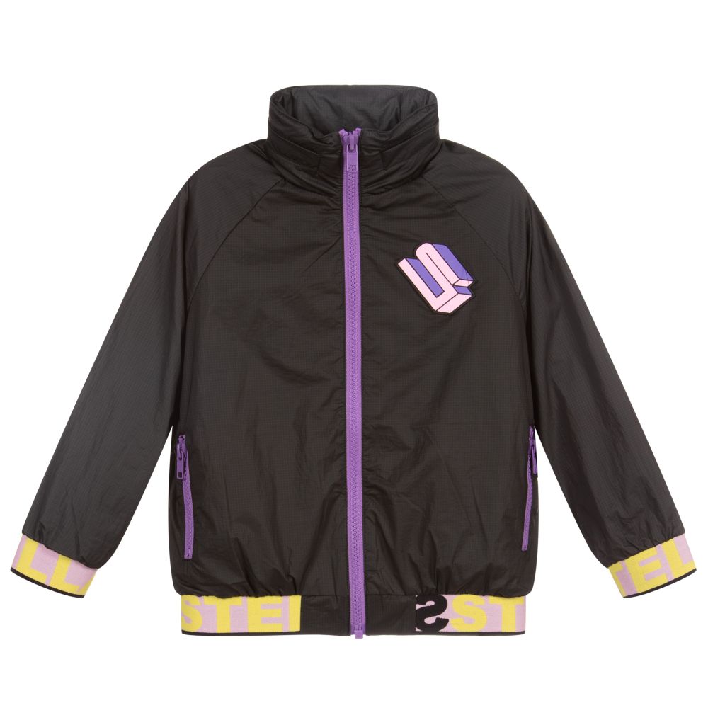 Stella McCartney Kids-Black Logo Tape Jacket  | Childrensalon Outlet