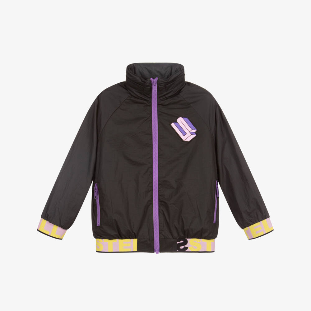Stella McCartney Kids-Черная куртка с тесьмой и логотипом | Childrensalon Outlet