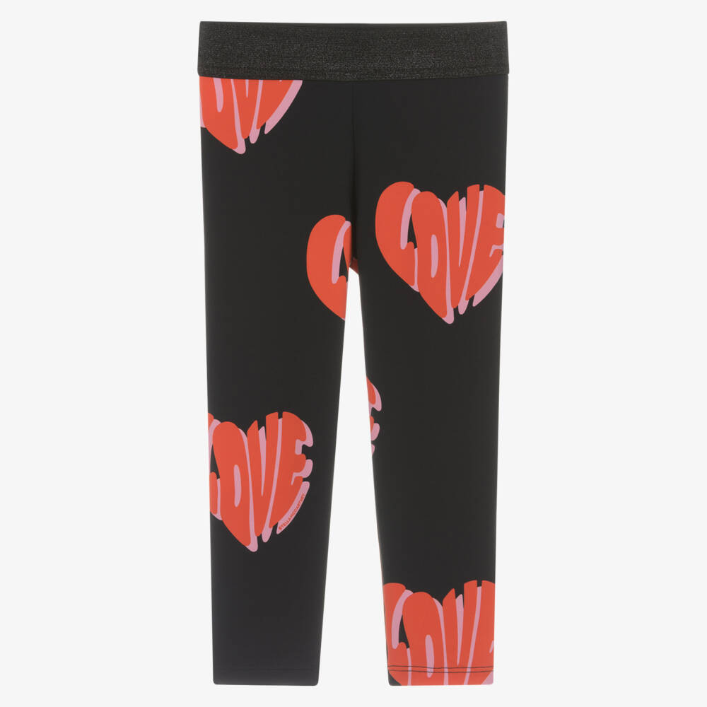 Stella McCartney Kids-Black Love Leggings | Childrensalon Outlet