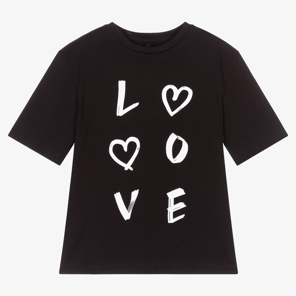 Stella McCartney Kids - Schwarzes T-Shirt aus Biobaumwolle | Childrensalon