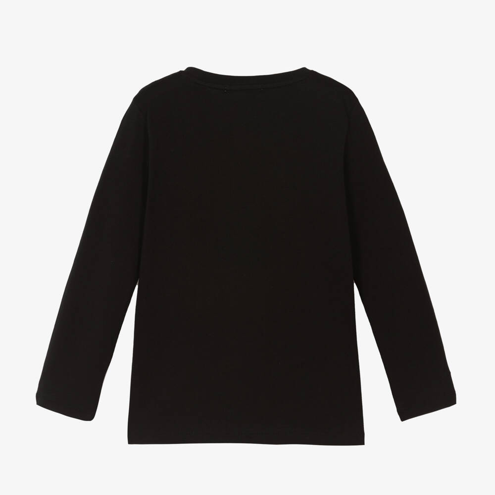 Stella McCartney Kids-Black Rainbow Bow Soft Jersey Top | Childrensalon Outlet