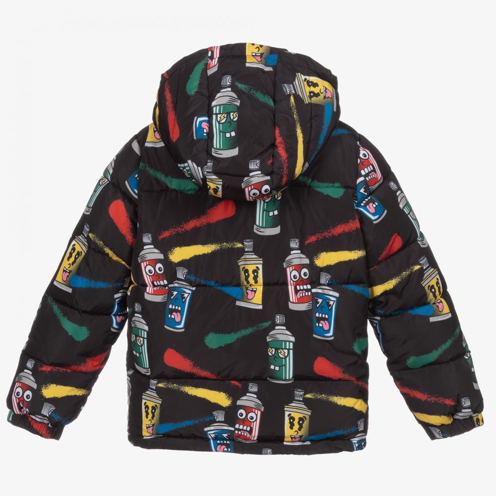 Stella McCartney Kids-Black Recycled Puffer Coat | Childrensalon Outlet