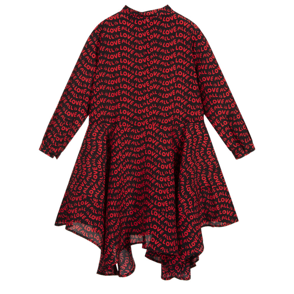 Stella McCartney Kids-Черно-красное шелковое платье | Childrensalon Outlet