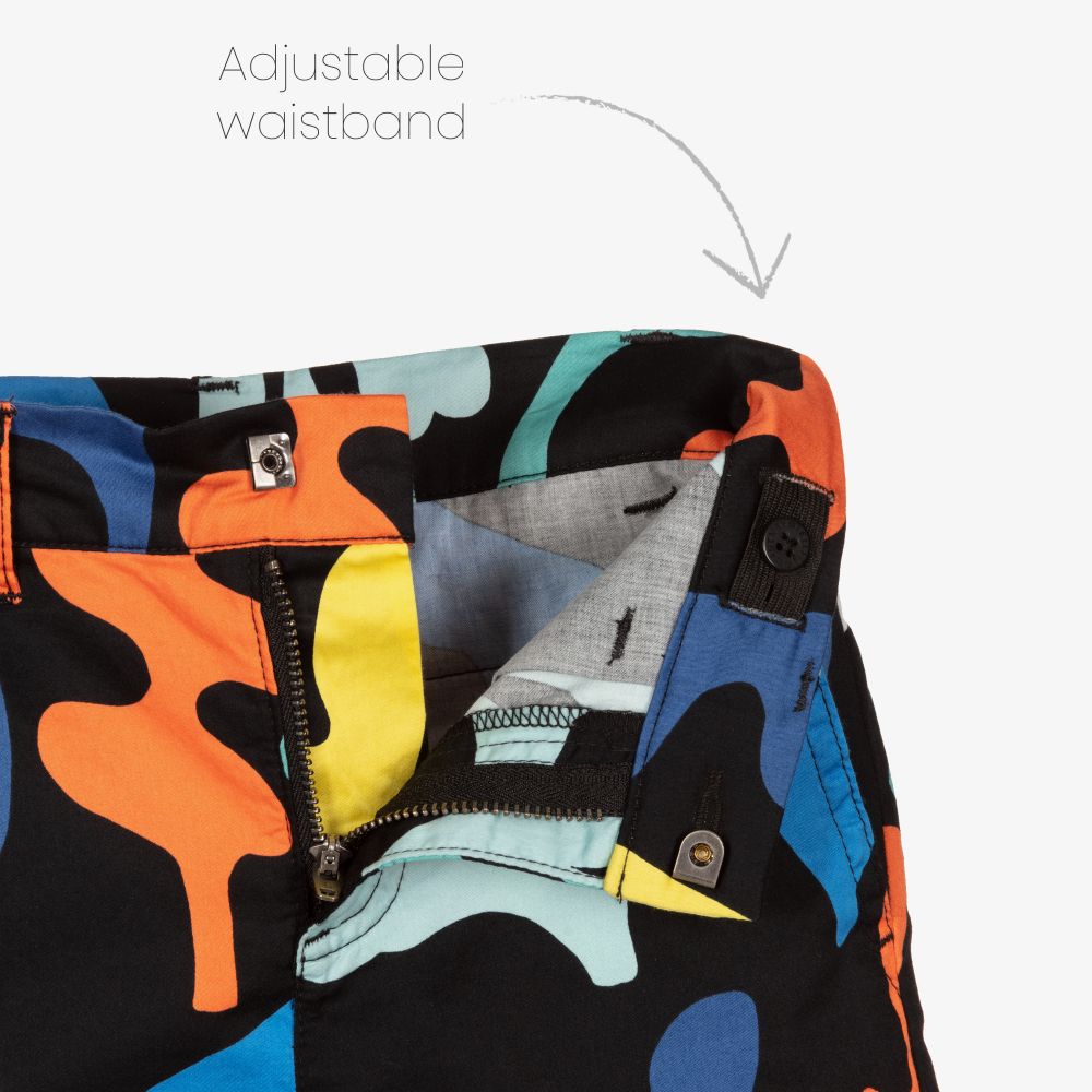 Stella McCartney Kids-Black Seaweed Print Shorts  | Childrensalon Outlet
