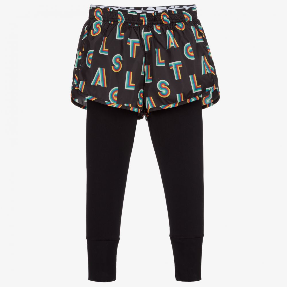 Stella McCartney Kids-Black Sport Shorts & Leggings | Childrensalon Outlet