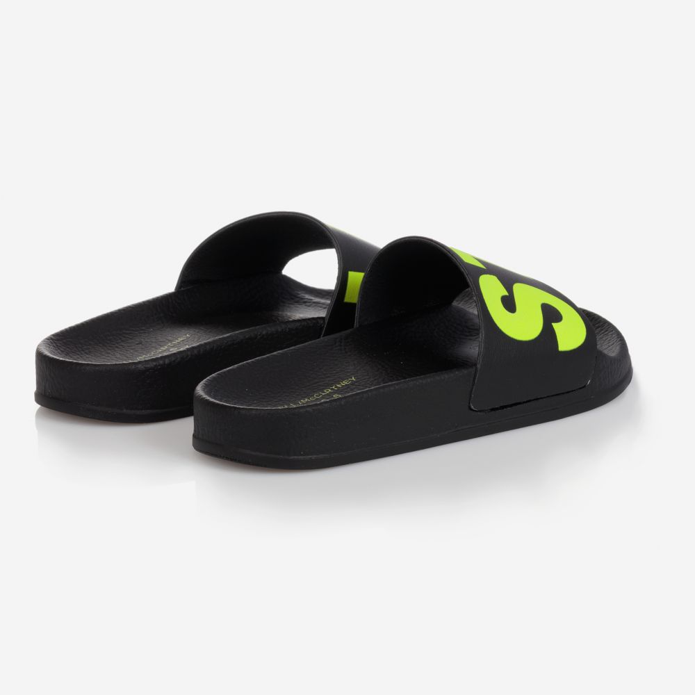 Stella McCartney Kids-Black & Yellow Sliders | Childrensalon Outlet