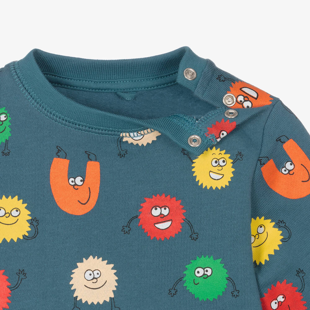 Stella McCartney Kids-Blue Cotton Baby Sweatshirt | Childrensalon Outlet