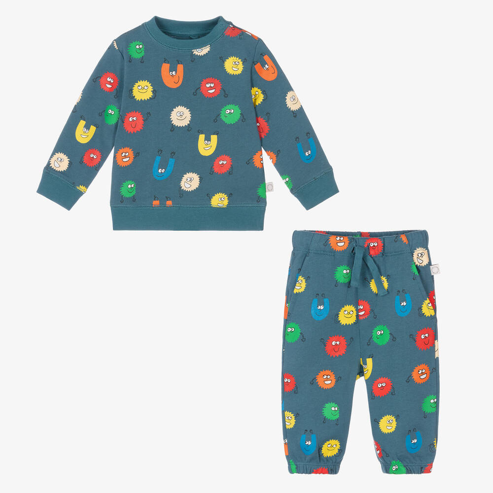 Stella McCartney Kids-Синий спортивный костюм из хлопка для малышей | Childrensalon Outlet
