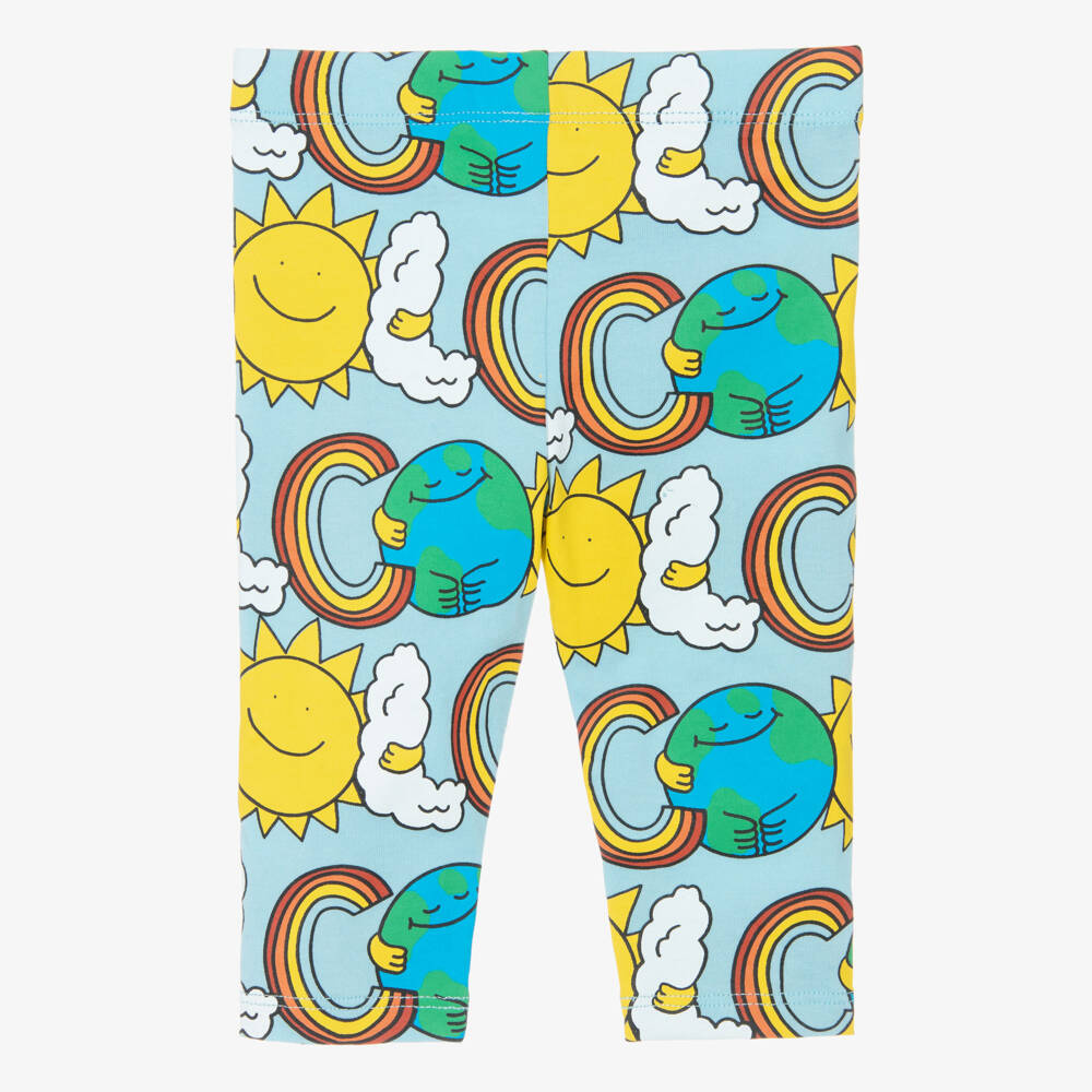 Stella McCartney Kids-Blue Cotton Jersey Earth & Friends Leggings | Childrensalon Outlet