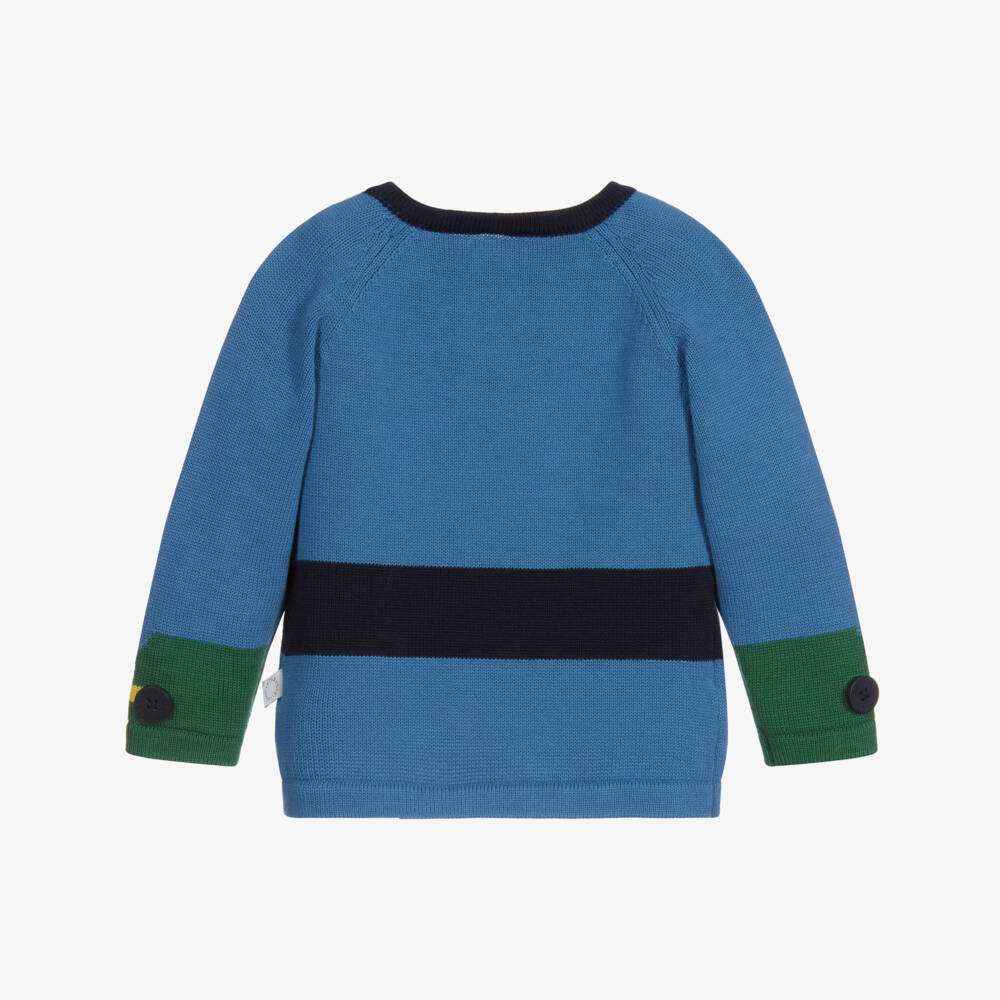 Stella McCartney Kids-كنزة أطفال ولادي قطن محبوك لون أزرق وكحلي | Childrensalon Outlet