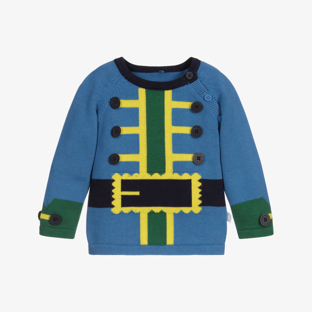 Stella McCartney Kids-كنزة أطفال ولادي قطن محبوك لون أزرق وكحلي | Childrensalon Outlet