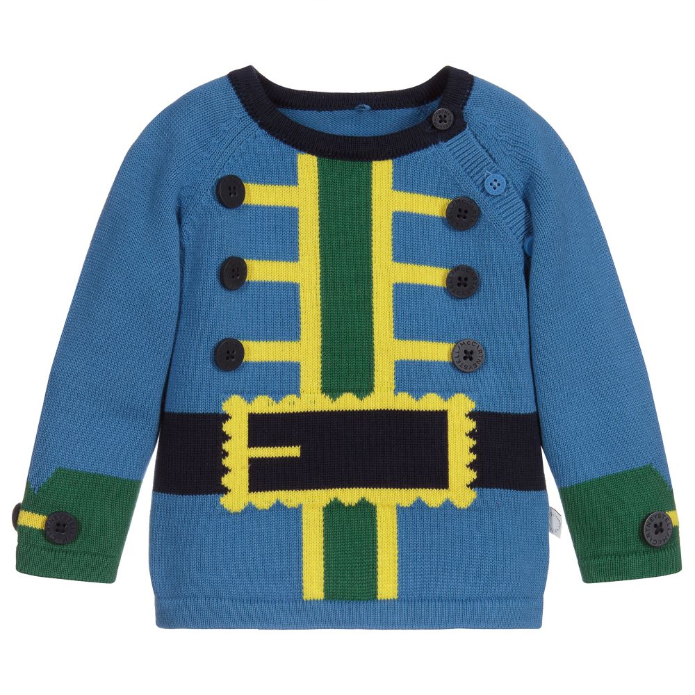 Stella McCartney Kids - Синий хлопковый свитер в пиратском стиле | Childrensalon