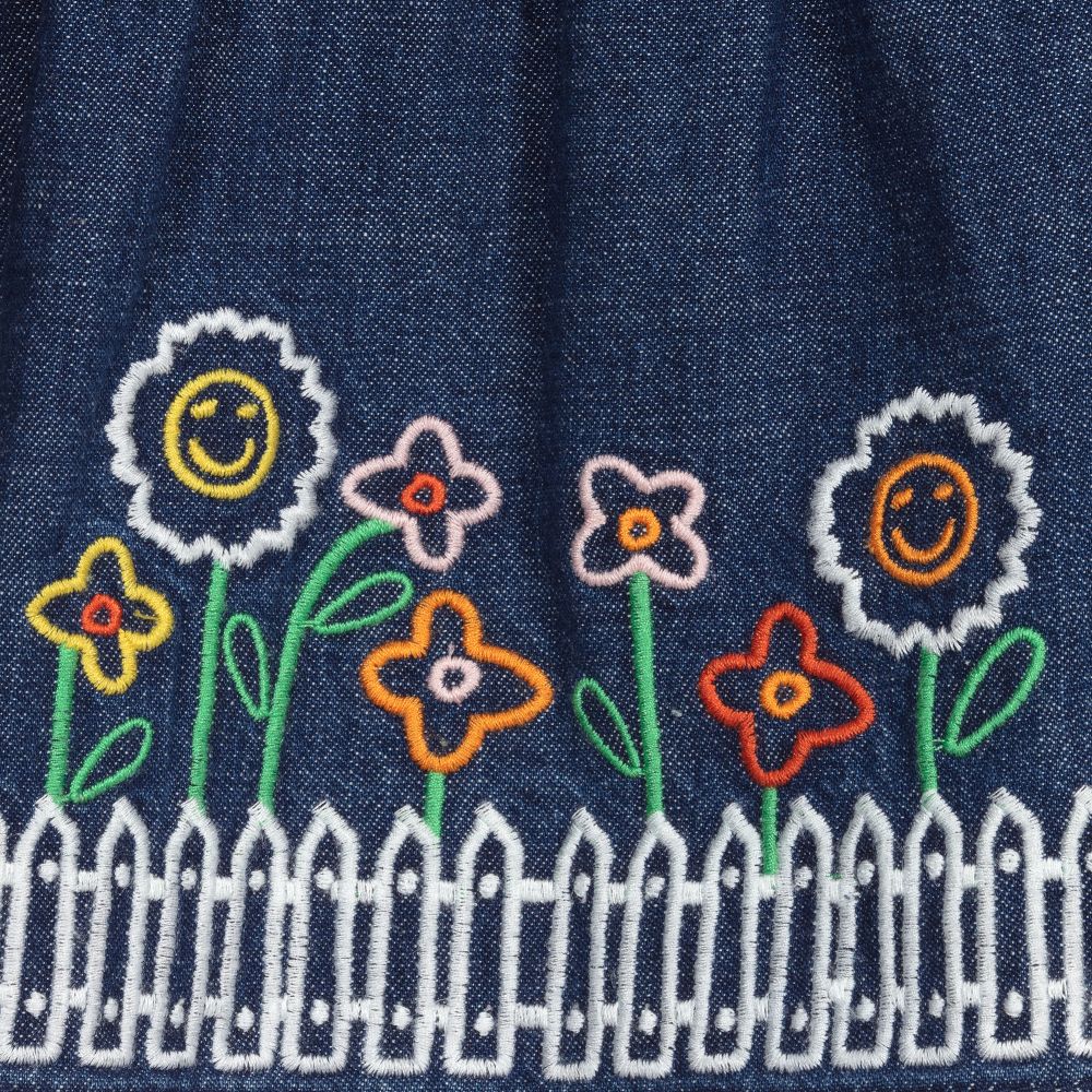 Stella McCartney Kids-Синее платье из денима с цветами | Childrensalon Outlet
