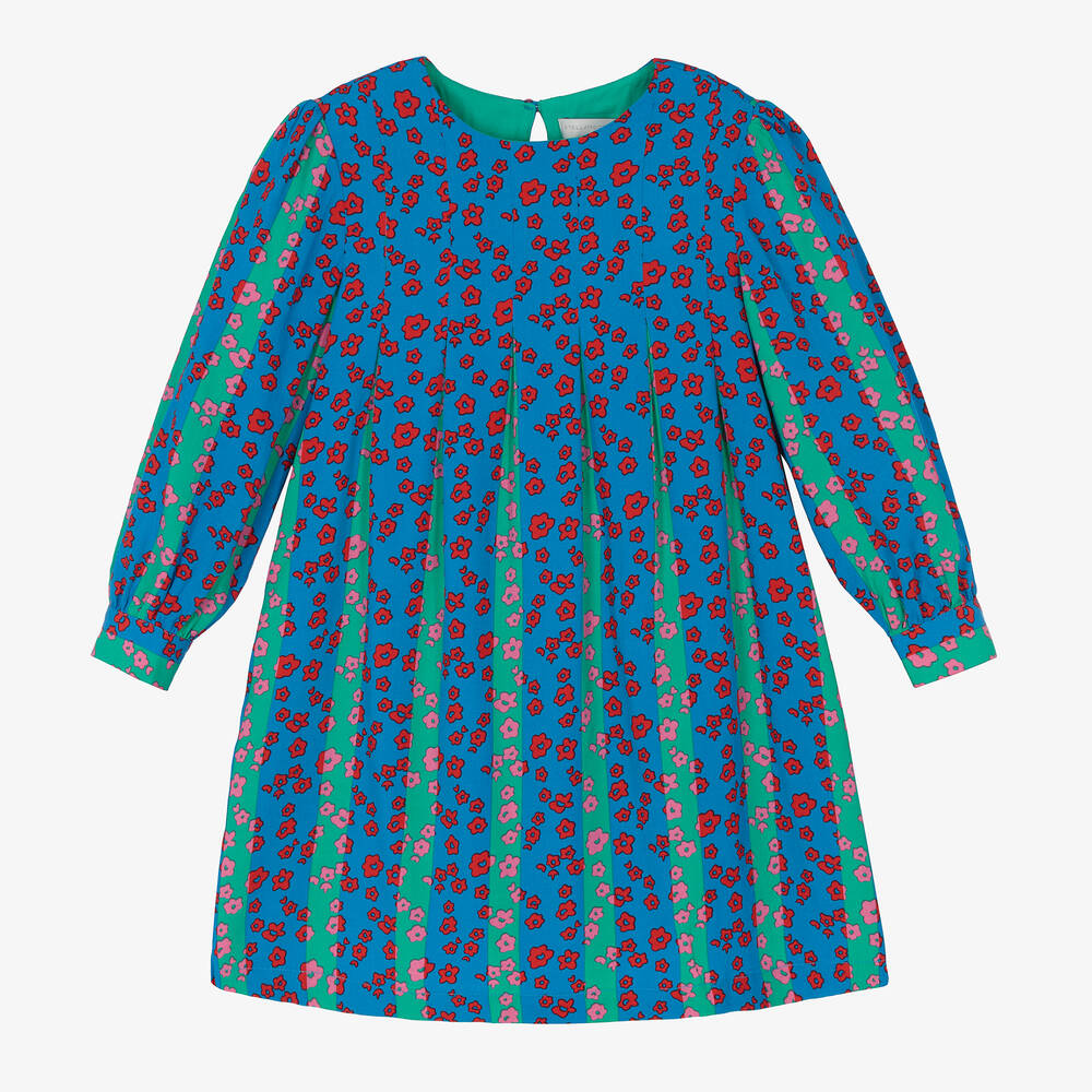 Stella McCartney Kids-Blue & Green Flowers Dress | Childrensalon Outlet
