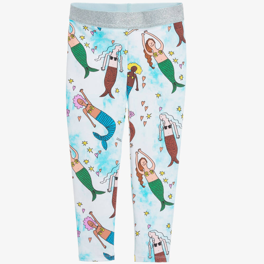 Stella McCartney Kids-Blue Mermaid Leggings (UPF50+) | Childrensalon Outlet