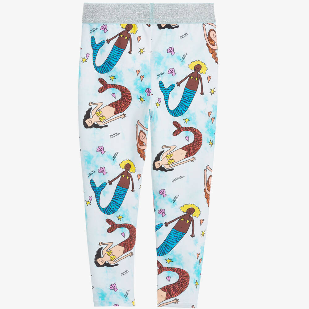 Stella McCartney Kids-Blue Mermaid Leggings (UPF50+) | Childrensalon Outlet