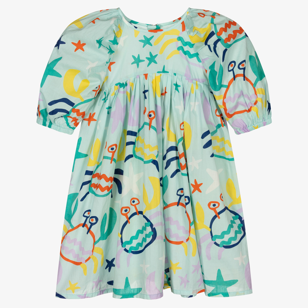 Stella McCartney Kids - Blaues Kleid aus Biobaumwolle | Childrensalon