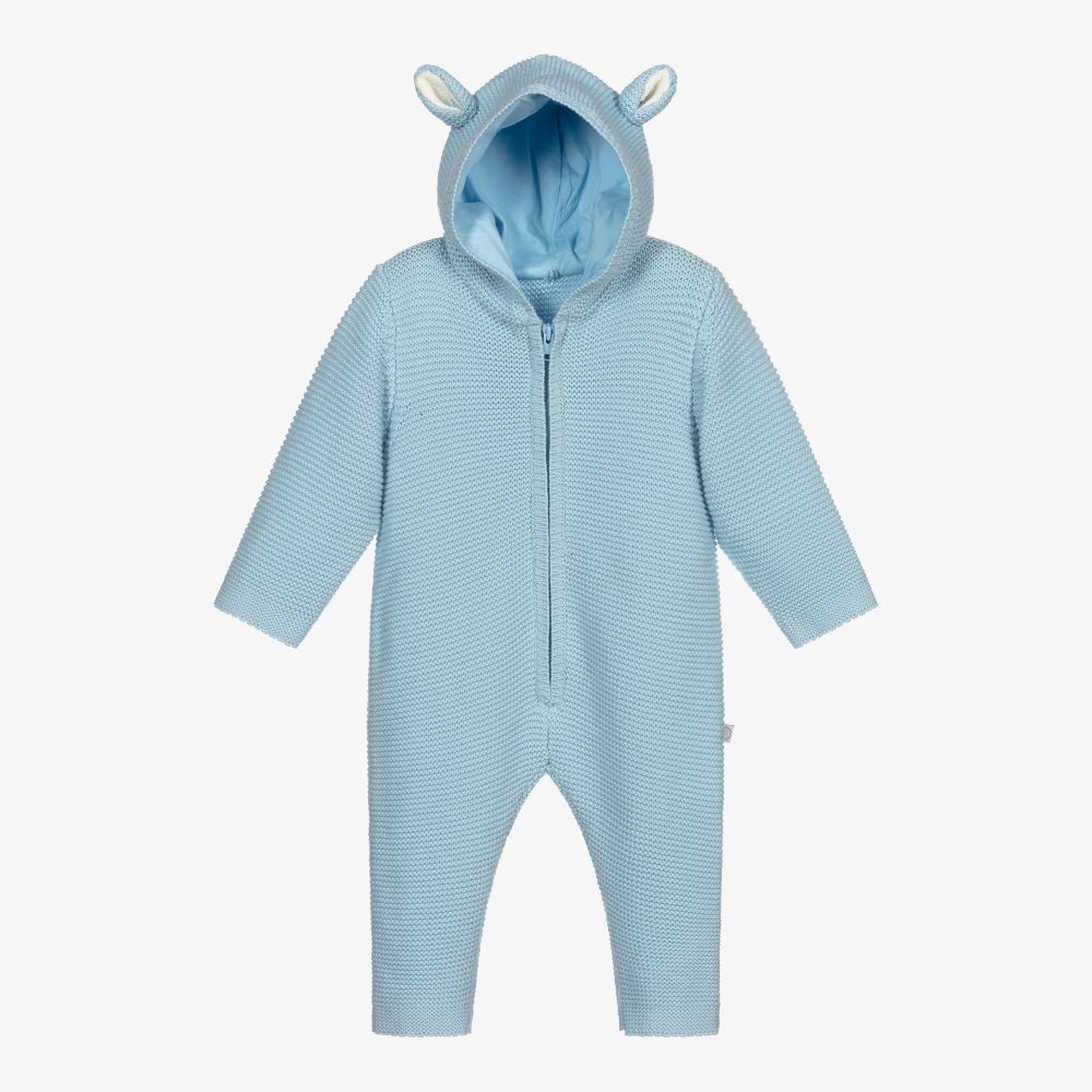 Stella McCartney Kids-Blue Organic Cotton Pramsuit | Childrensalon Outlet