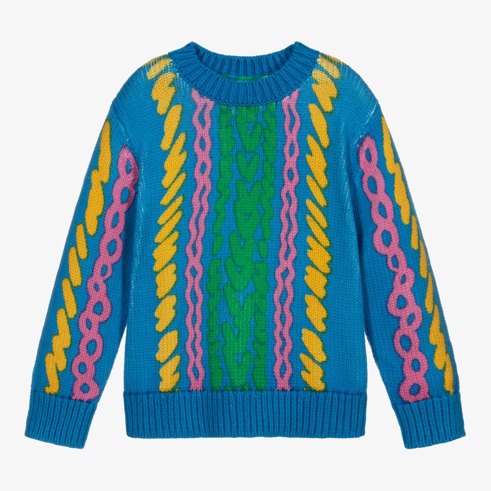 Stella McCartney Kids - Blauer Pullover aus Biobaumwolle  | Childrensalon