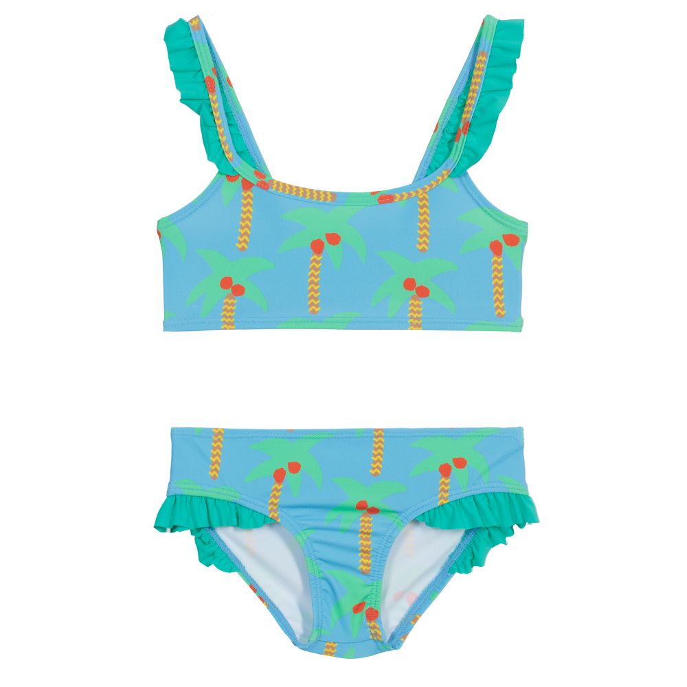 Stella McCartney Kids - Blauer Bikini mit Palmen-Print | Childrensalon