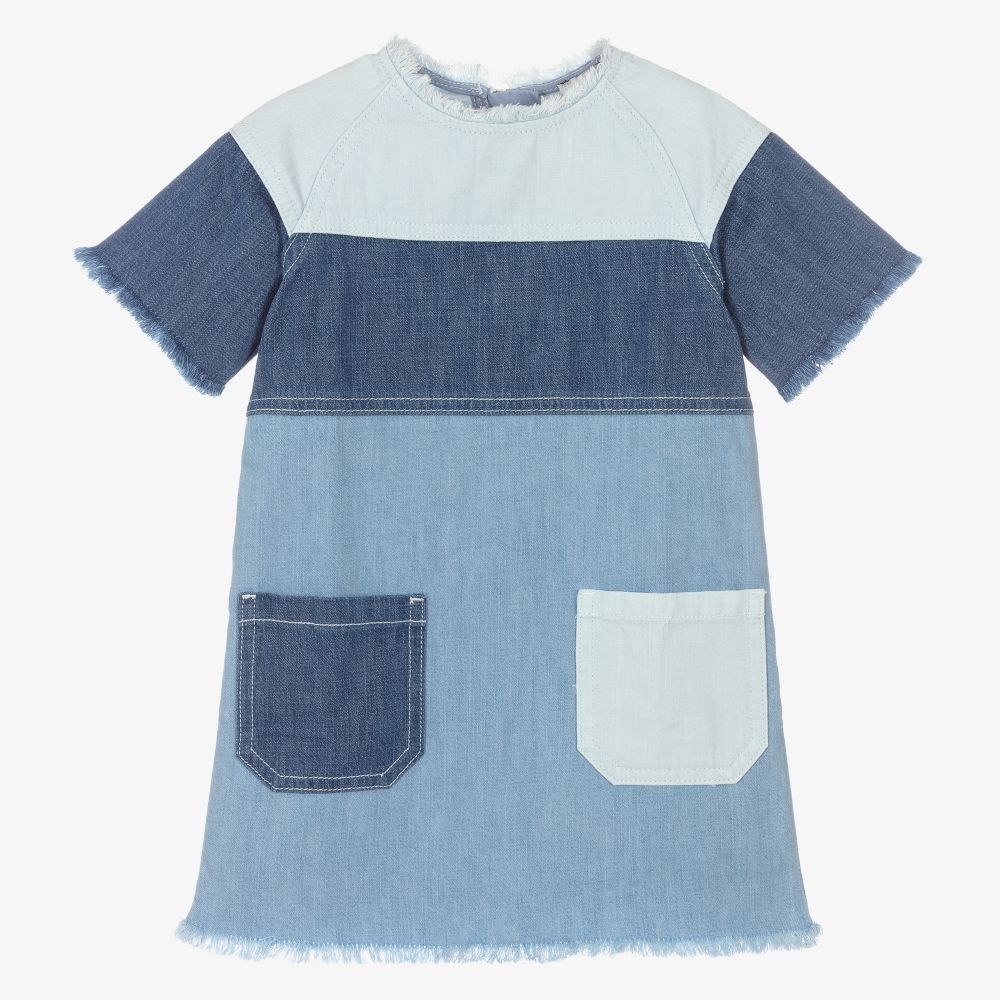 Stella McCartney Kids - Blue Patchwork Denim Dress | Childrensalon