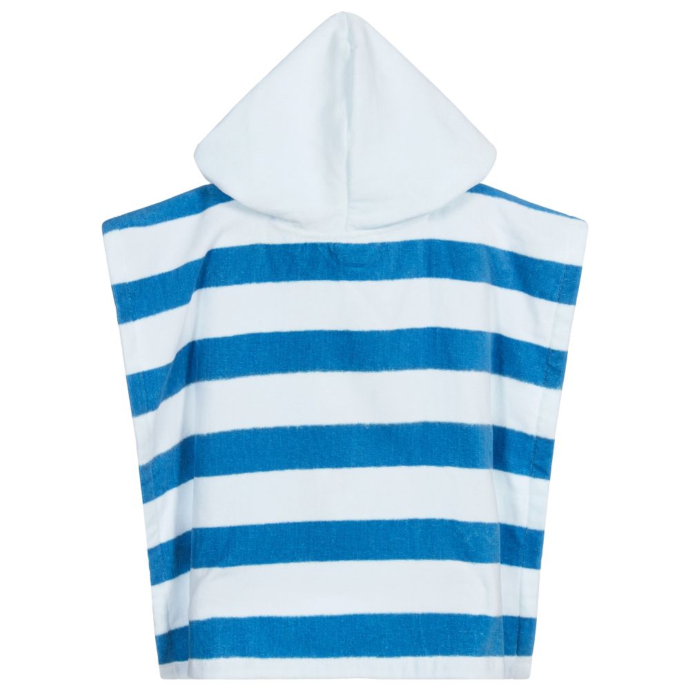 Stella McCartney Kids-منشفة هودي قطن تيري لون أزرق و أبيض | Childrensalon Outlet