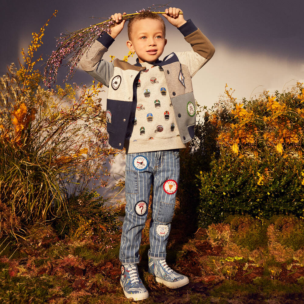 Stella McCartney Kids-Blue Striped Slim Leg Jeans | Childrensalon Outlet
