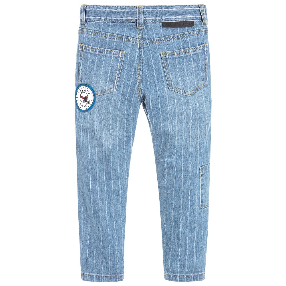 Stella McCartney Kids-Blue Striped Slim Leg Jeans | Childrensalon Outlet