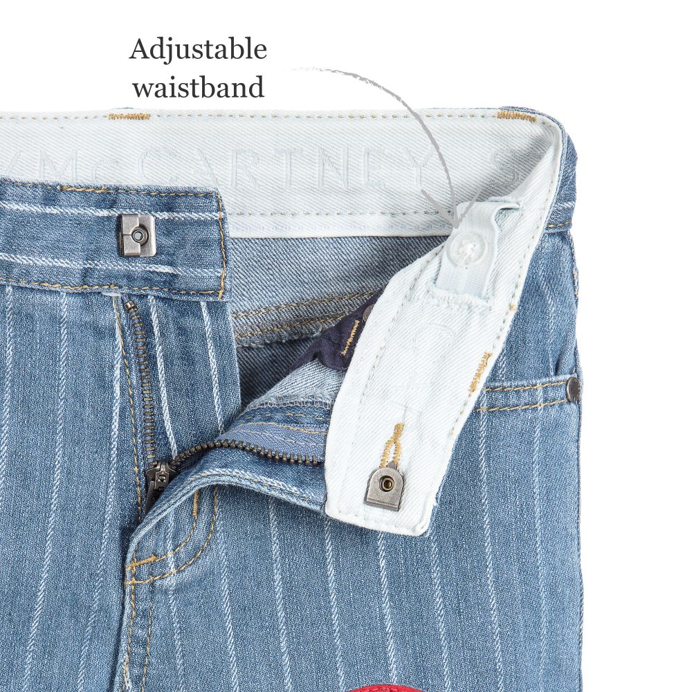 Stella McCartney Kids-Blue Striped Slim Leg Jeans | Childrensalon Outlet