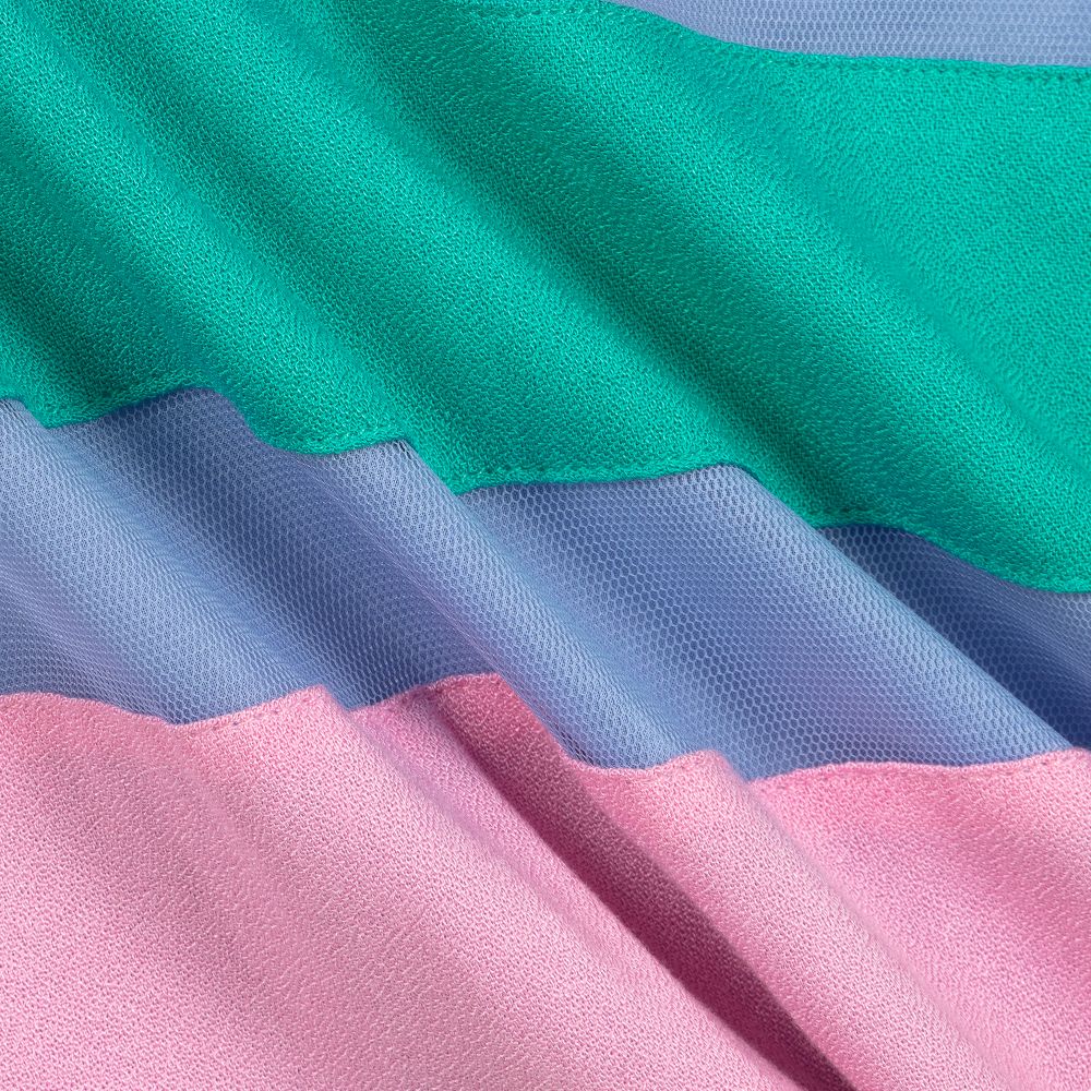 Stella McCartney Kids-Голубое платье из тюля в полоску | Childrensalon Outlet