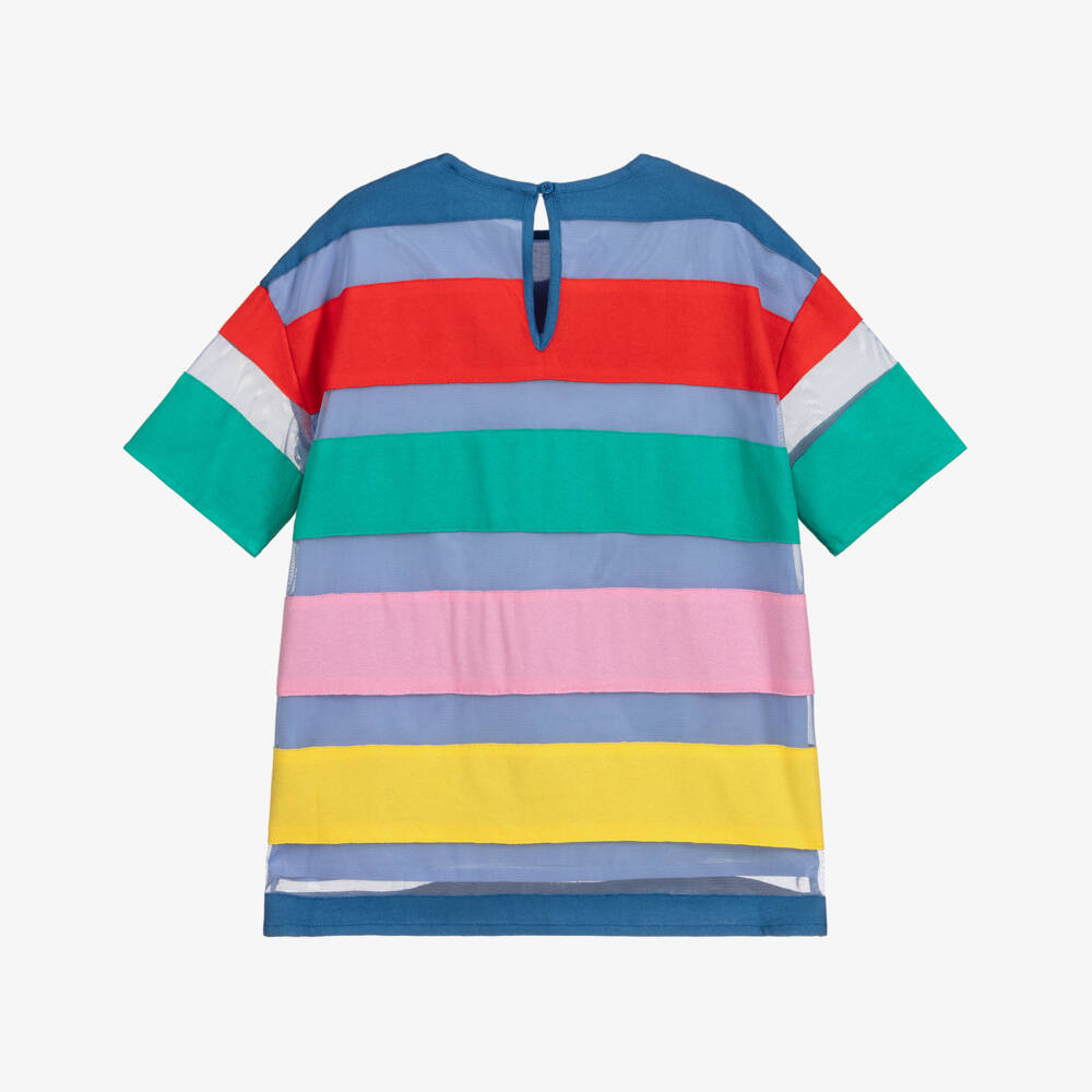 Stella McCartney Kids-Blue Striped Tulle Dress | Childrensalon Outlet