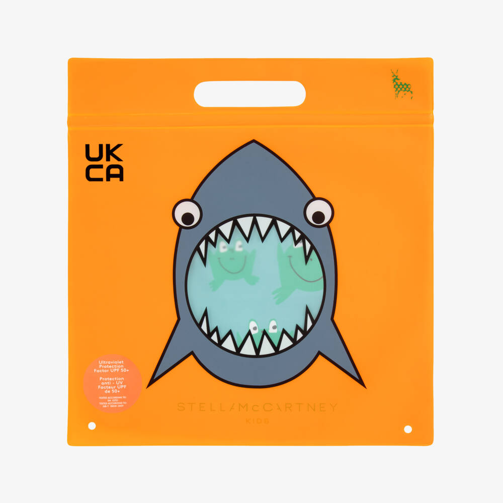 Stella McCartney Kids-طقم سباحة للأولاد بلون أكوا بنقشة الضفدع | Childrensalon Outlet