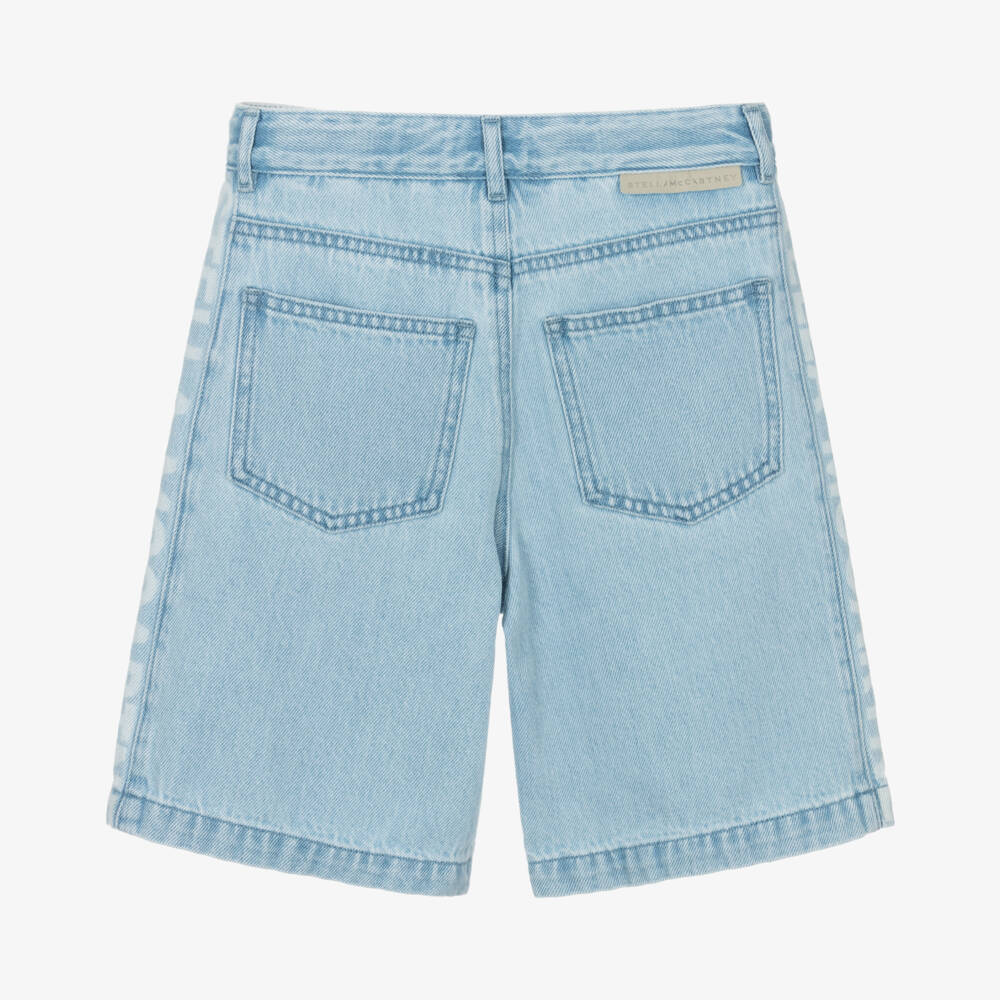 Stella McCartney Kids-Boys Azure Cotton Denim Shorts | Childrensalon Outlet
