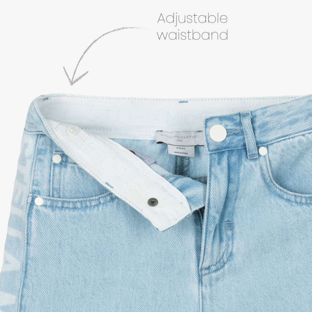 Stella McCartney Kids-Boys Azure Cotton Denim Shorts | Childrensalon Outlet