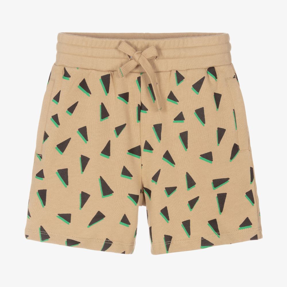 Stella McCartney Kids-Boys Beige Triangle Shorts | Childrensalon Outlet
