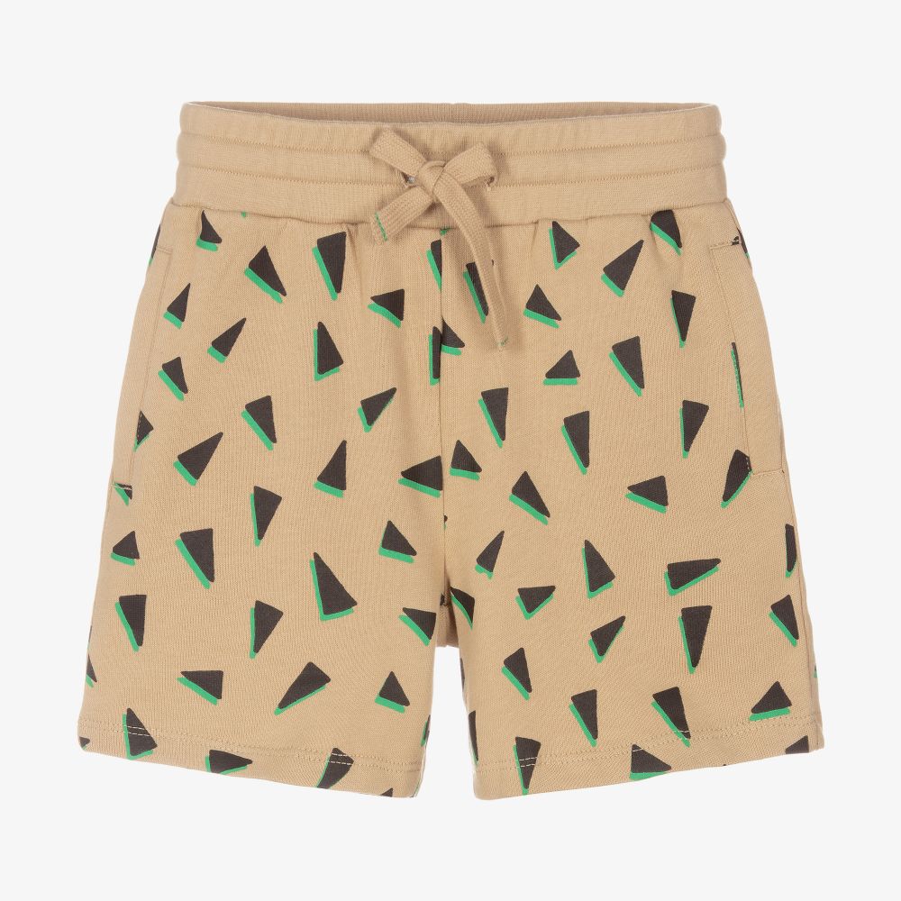 Stella McCartney Kids - Boys Beige Triangle Shorts | Childrensalon