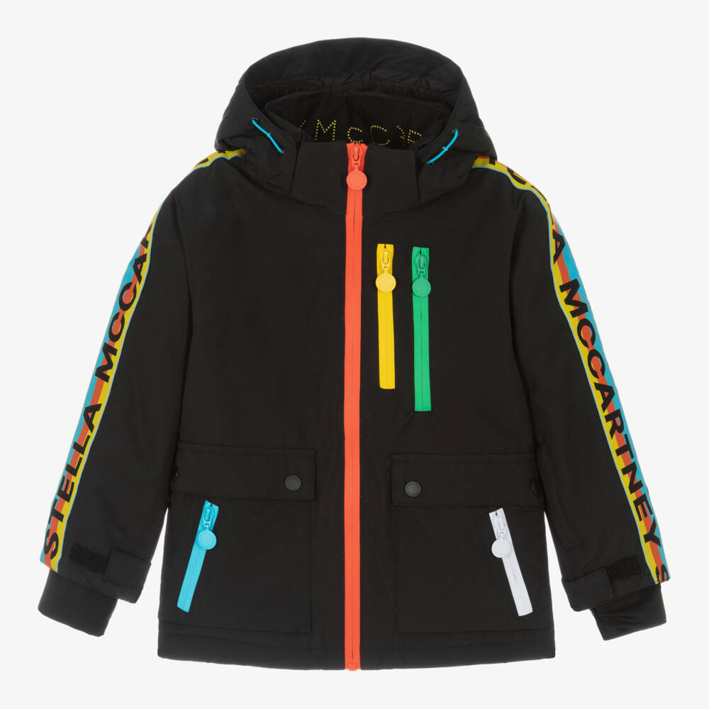 Stella McCartney Kids Ski Wear Capsule-جاكيت تزلج أسود للأولاد | Childrensalon Outlet